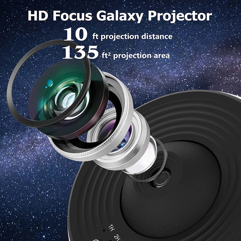 360° Rotating Galaxy Star Projector Night Light with Planet-Themed Projection Lamp for Kids Bedroom, Home Decor & Gift