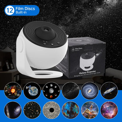 360° Rotating Galaxy Star Projector Night Light with Planet-Themed Projection Lamp for Kids Bedroom, Home Decor & Gift