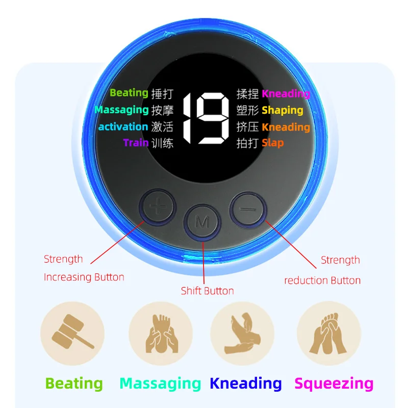 EMS Electric Massager Tens LCD Display Neck Stretcher Cervical Vertebra Massage Patch for Muscle Pain Relief Shoulder Relaxation