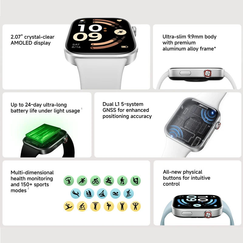 Xiaomi Redmi Watch 6 Global Version 2.07" AMOLED Display 24 Days Battery Life GNSS 150+ Sports Modes Mi Smartwatch Sports Band