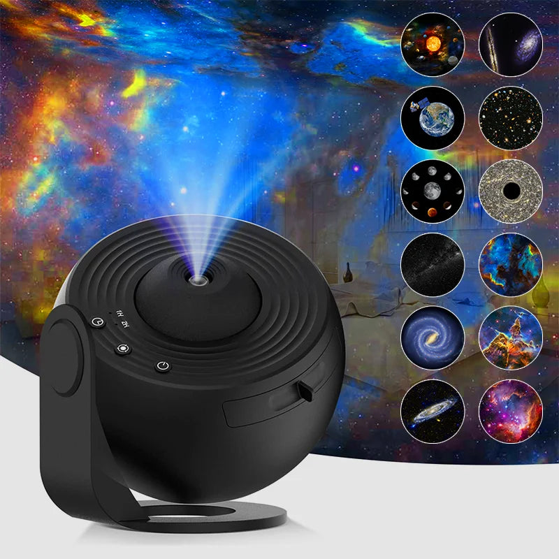 360° Rotating Galaxy Star Projector Night Light with Planet-Themed Projection Lamp for Kids Bedroom, Home Decor & Gift