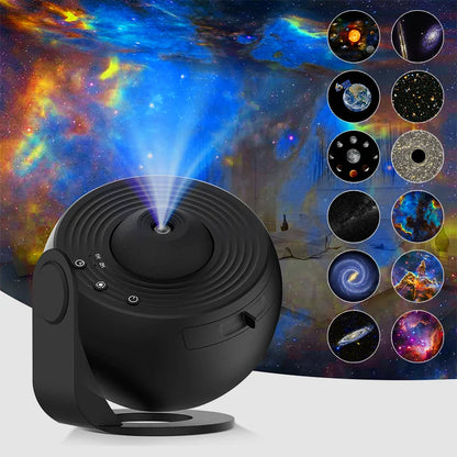 360° Rotating Galaxy Star Projector Night Light with Planet-Themed Projection Lamp for Kids Bedroom, Home Decor & Gift