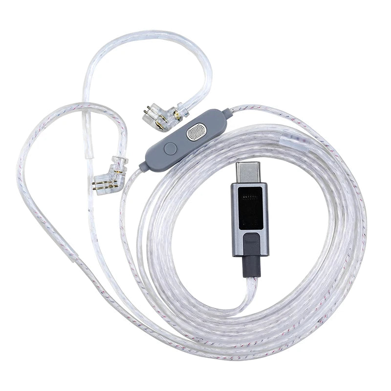 KZ M2 Cable OFC Silver-Plated DAC Type C Dual-Mic Upgraded Earphone Wire
