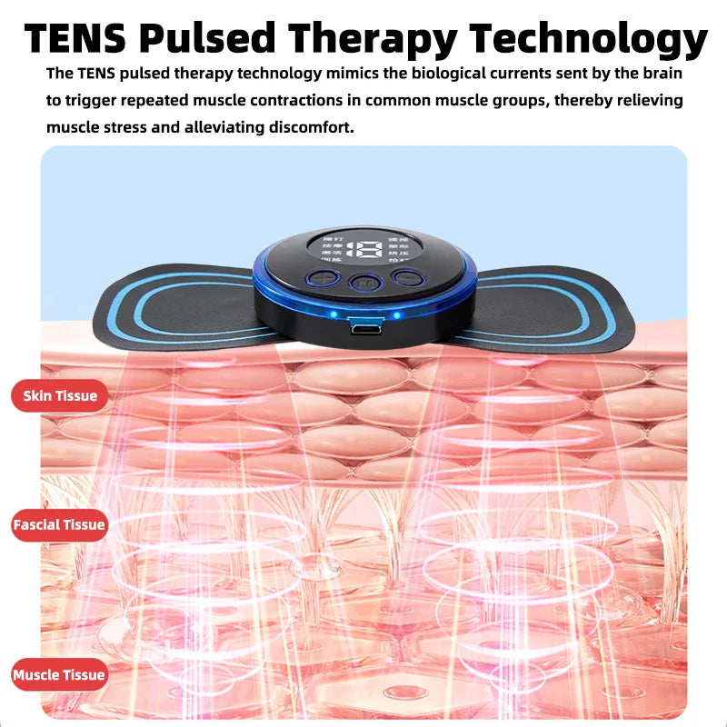 EMS Electric Massager Tens LCD Display Neck Stretcher Cervical Vertebra Massage Patch for Muscle Pain Relief Shoulder Relaxation