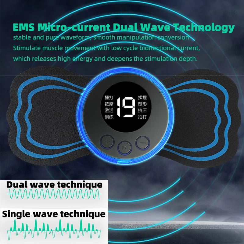 EMS Electric Massager Tens LCD Display Neck Stretcher Cervical Vertebra Massage Patch for Muscle Pain Relief Shoulder Relaxation