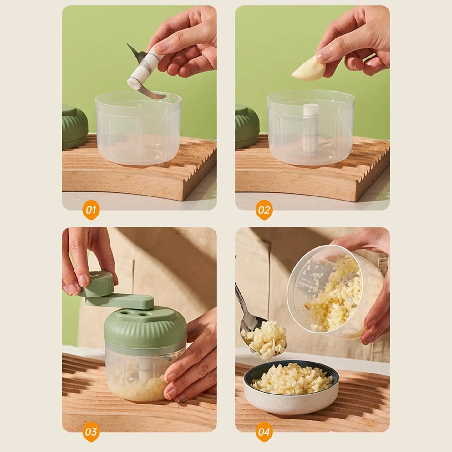 Multifunctional Vegetable Chopper Small Food Processor - Without Colour