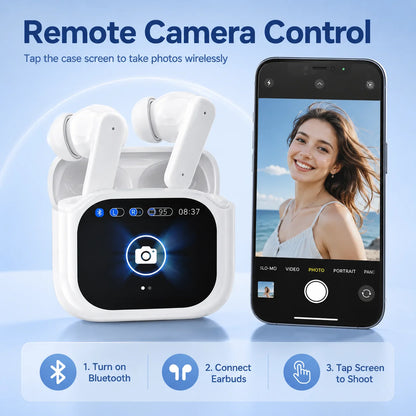 Smart ANC Touchscreen Earbuds – Bluetooth 5.4 & HD Calls - With Colour