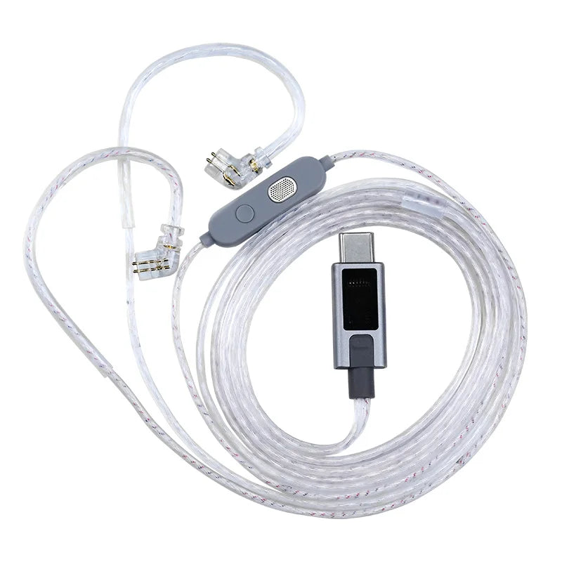 KZ M2 Cable OFC Silver-Plated DAC Type C Dual-Mic Upgraded Earphone Wire
