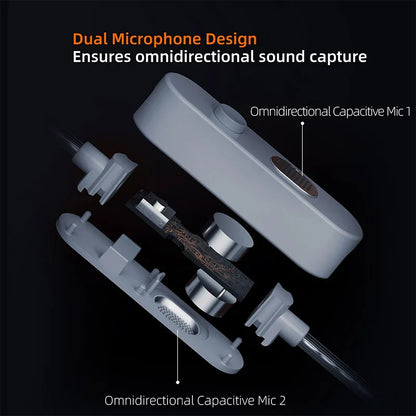 KZ M2 Cable OFC Silver-Plated DAC Type C Dual-Mic Upgraded Earphone Wire