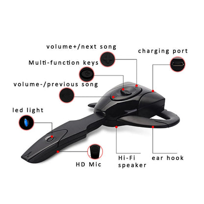 Wireless Headphones Business Earphones Bluetooth-Compatible Headset Microphone Standby Car Driving Sport Handsfree Rechargeable