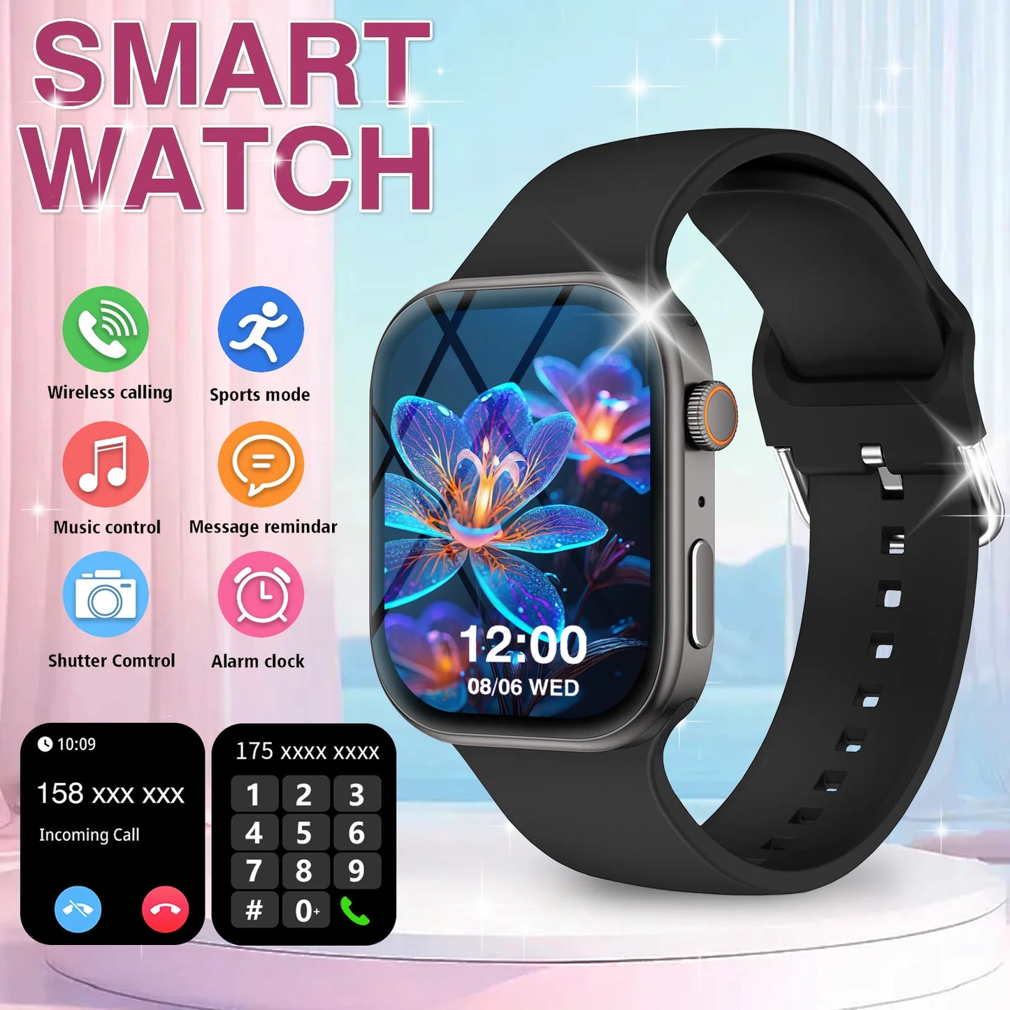Smart Watch, Wireless Call/Dial, Multi-Sport Mode, Multiple APP Reminders, Suitable for Men and Women, Compatible with IPhone/An